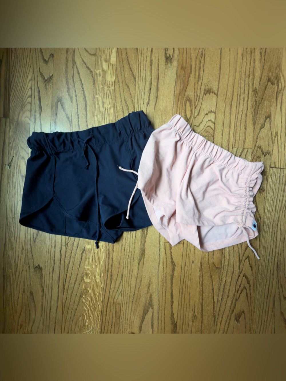 Girls' Elastic-Waist Shorts Set - Navy & Light Pink